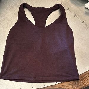 Vuori Halo 2.0 Performance Crop Racerback Tank, S, sangria Heather